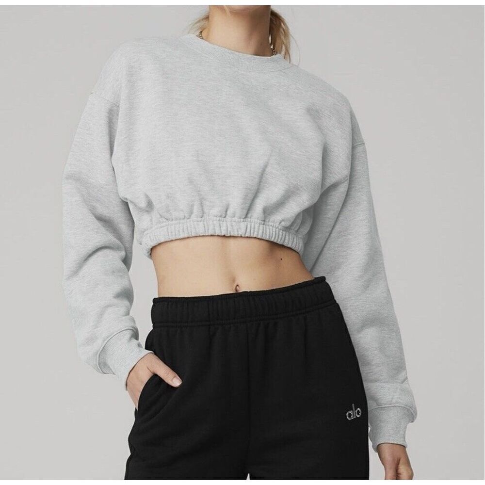 Alo XS Devotion Pullover Fleece Crop Top